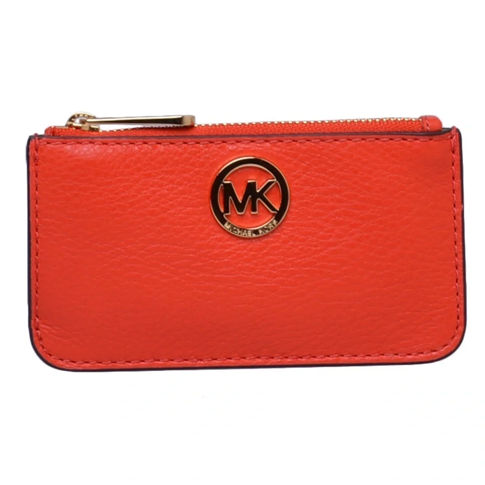 Michael Kors / perfect condition red leather Jet Set coin pouch card holder